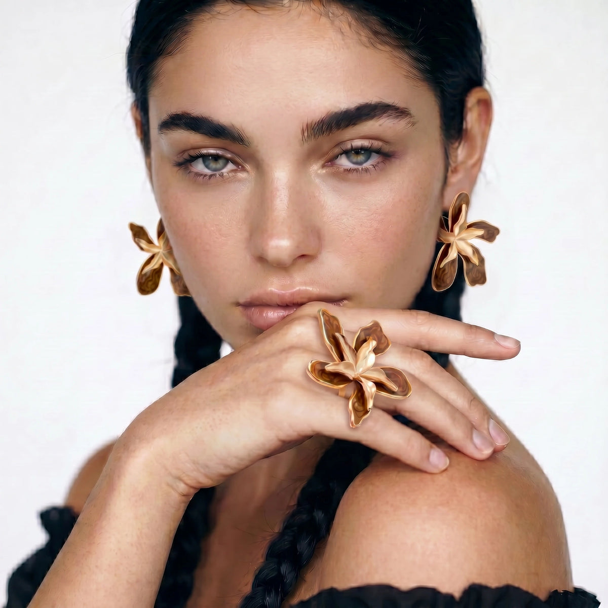Golden Bloom Statement Ring
